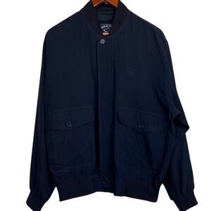 Bomber Jacket 100% Silk Paul & Shark Yachting Mens Luxury Wear in Black Sz. Med